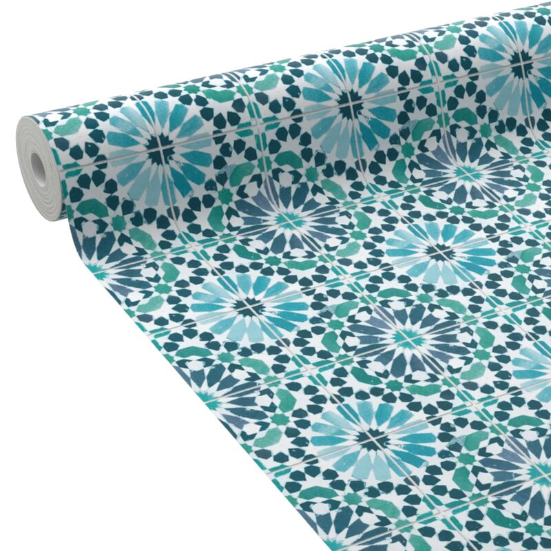 Papier peint intissé MEKNES coloris bleu céladon