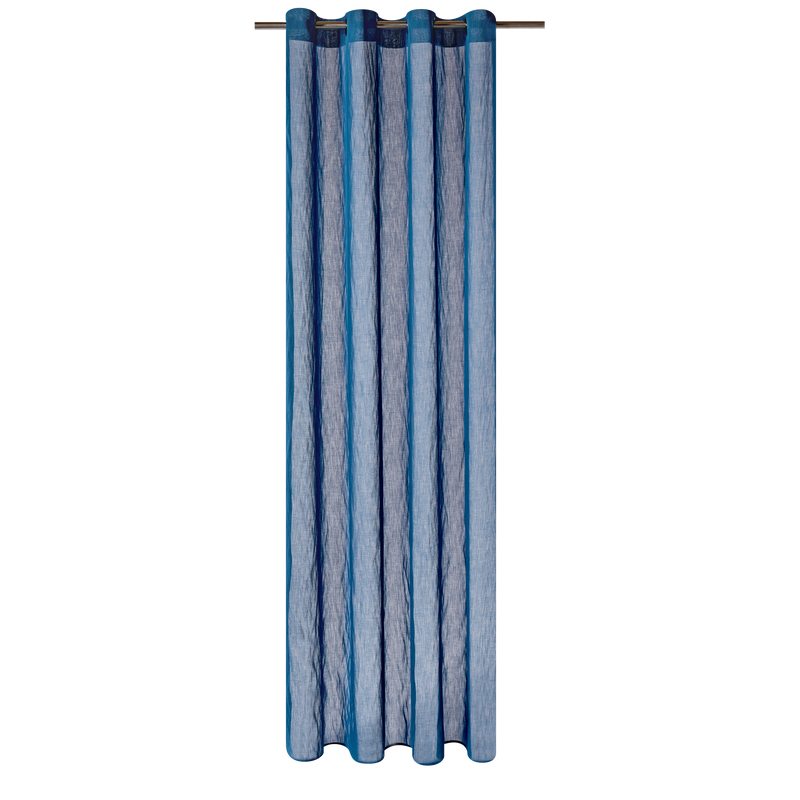 Voilage CHECH coloris bleu 145 x 240 cm