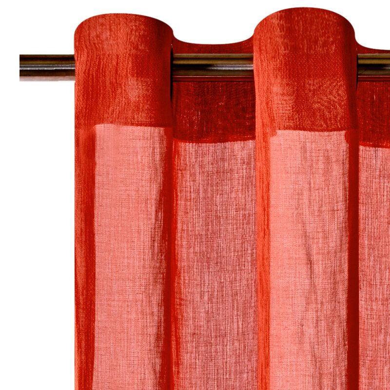 Voilage CHECH coloris terracotta 145 x 240 cm
