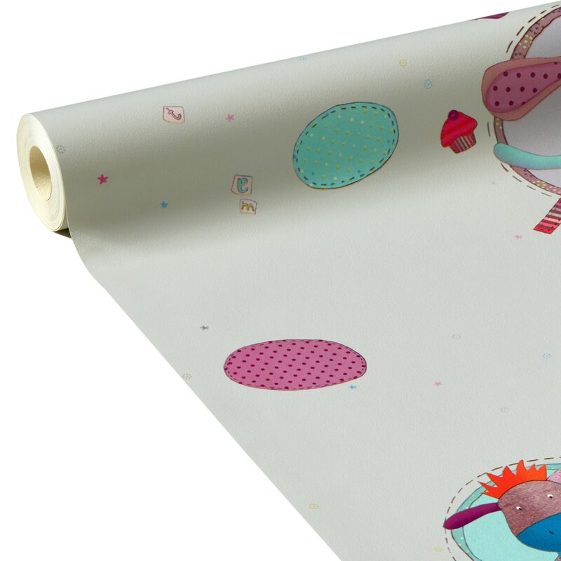 Papier peint LES JOLIS PAS BEAUX coloris gris perle