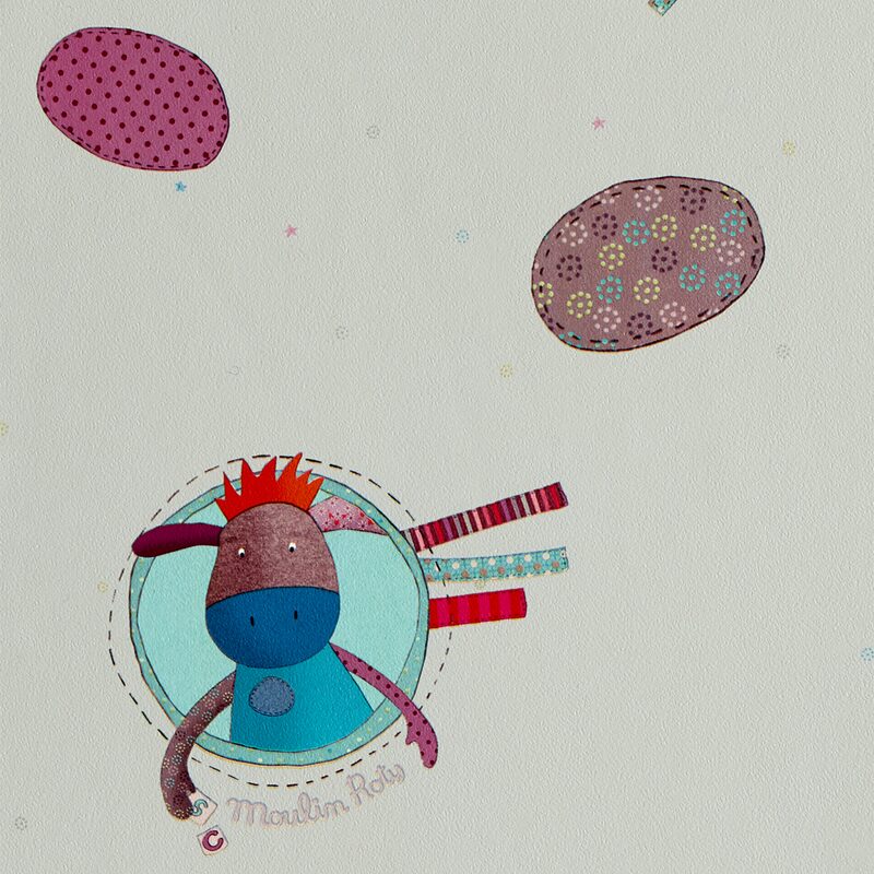 Papier peint LES JOLIS PAS BEAUX coloris gris perle