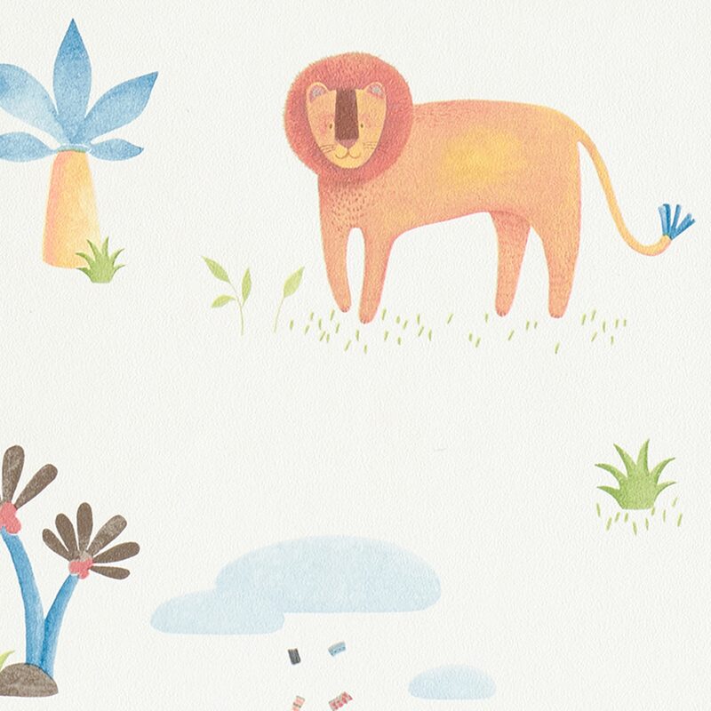 Papier peint LES PAPOUMS coloris blanc