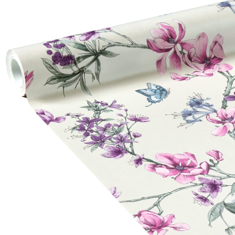 Papier peint intissé COLIBRI FIORI coloris blanc mica