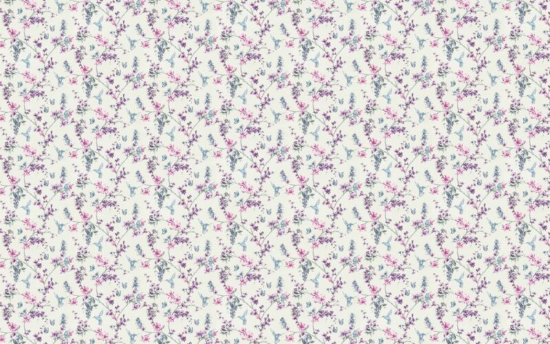 Papier peint intissé COLIBRI FIORI coloris blanc mica