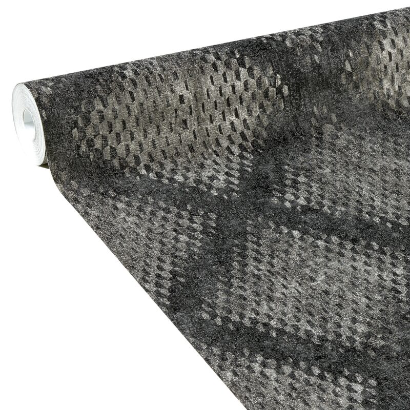Papier peint intissé MÉTAL DIAMOND coloris gris anthracite