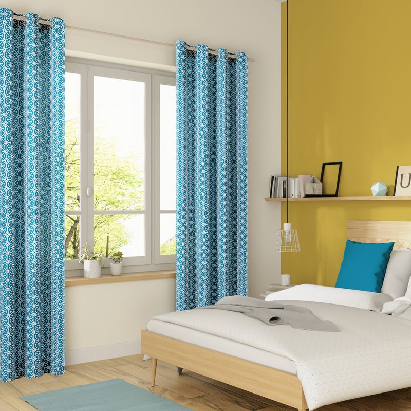Tissu CRISTAL coloris bleu paon