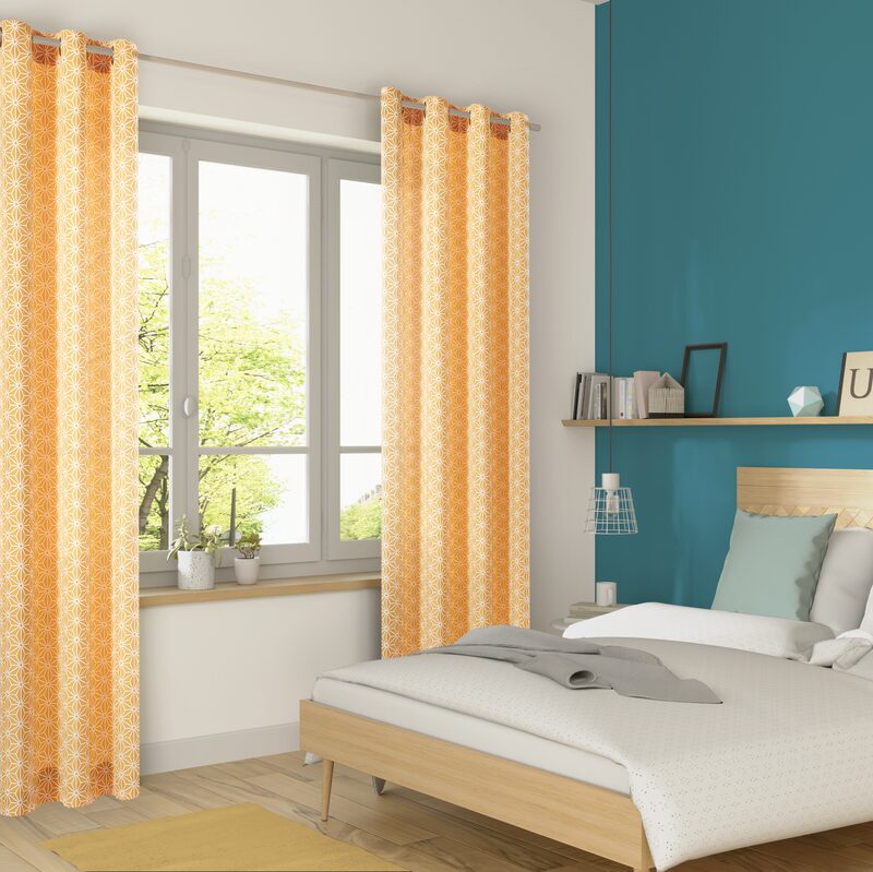 Tissu CRISTAL coloris jaune moutarde