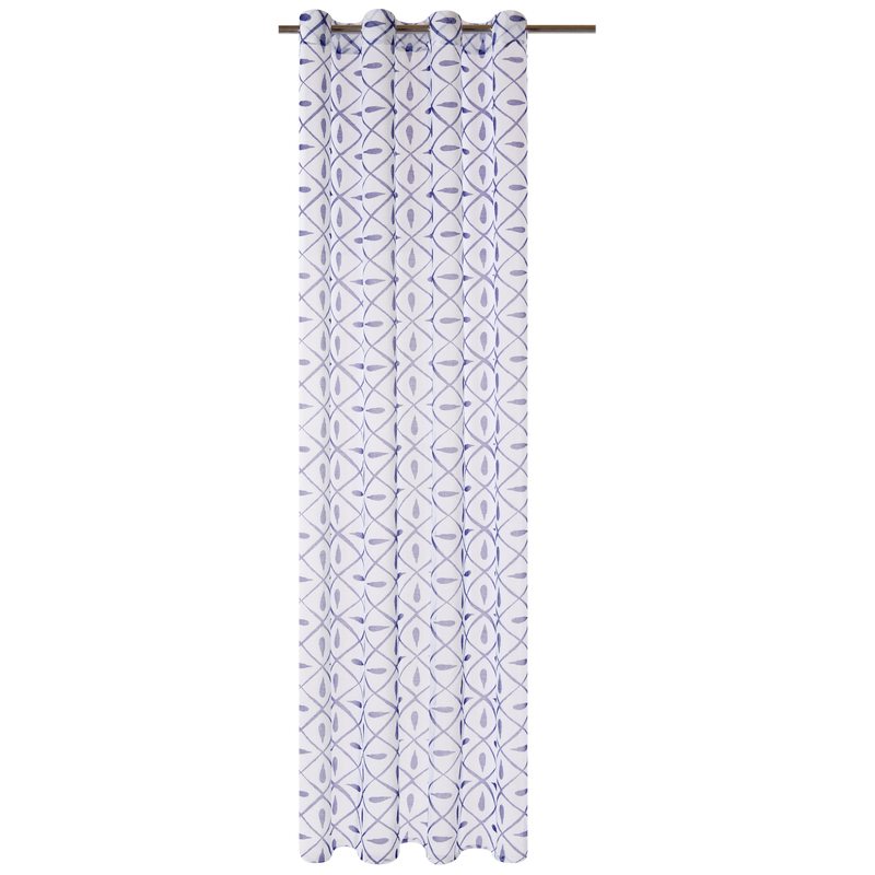 Voilage FAÏENCE coloris bleu indigo 140 x 260 cm