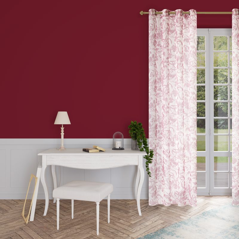 Voilage CANOPÉE coloris rose pastel 140 x 280 cm