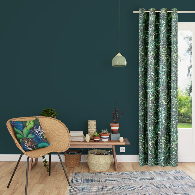 Rideau MONGA BAY coloris vert feuille 135 x 240 cm