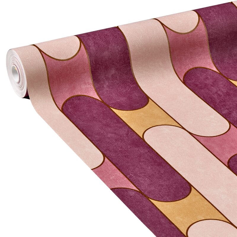 Papier peint intissé ANABEL coloris rose prune