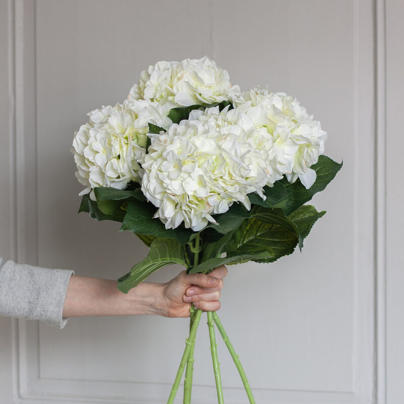 Fleur artificielle HORTENSIA coloris blanc