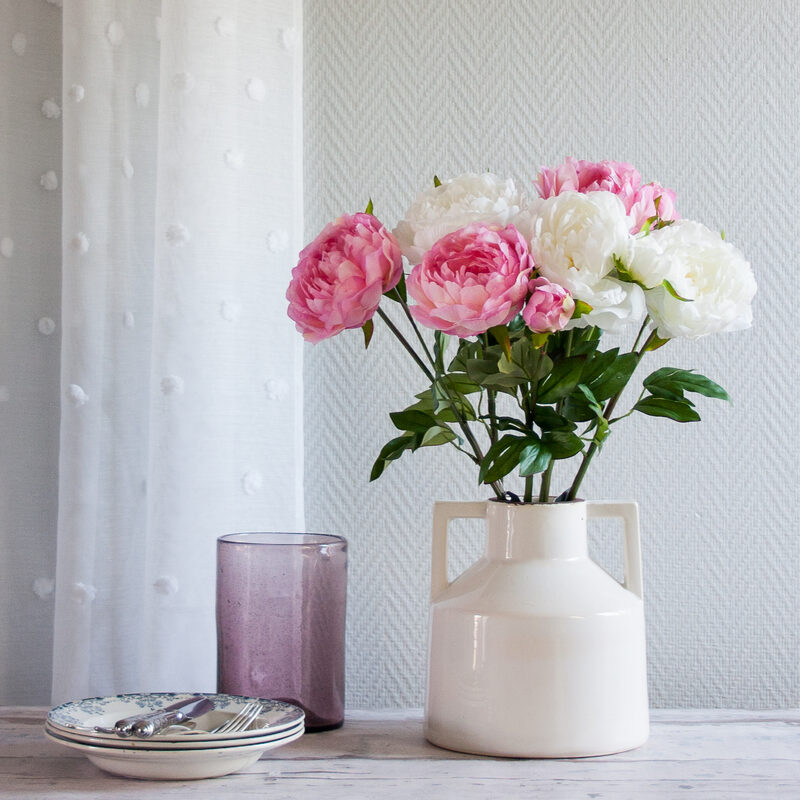 Fleur artificielle PIVOINE coloris blanc