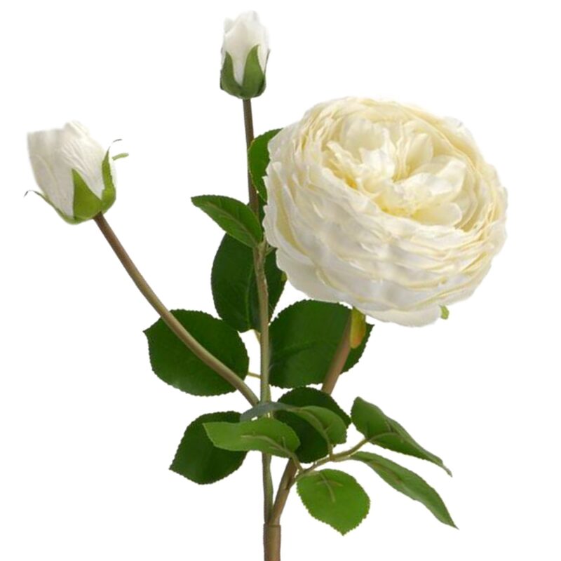 Fleur artificielle ROSE coloris blanc