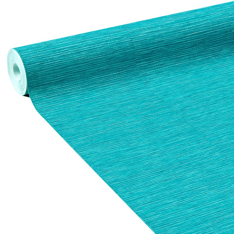 Papier peint intissé CURAÇAO coloris bleu turquoise