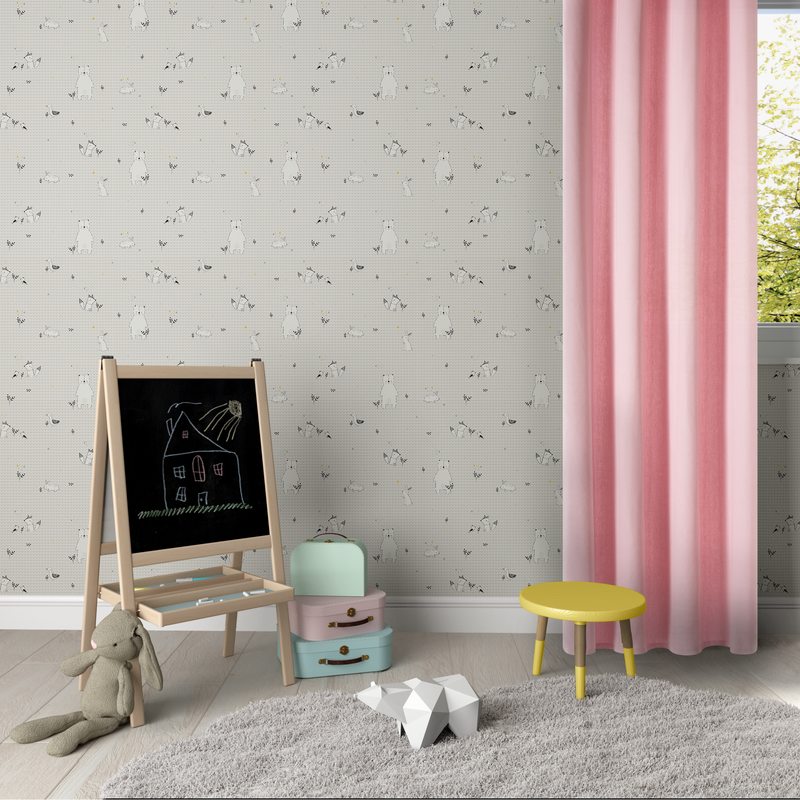 Rideau HOME coloris rose poudré 140 x 260 cm