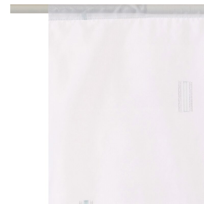 Vitrage CLUB coloris bleu aqua 65 x 130 cm