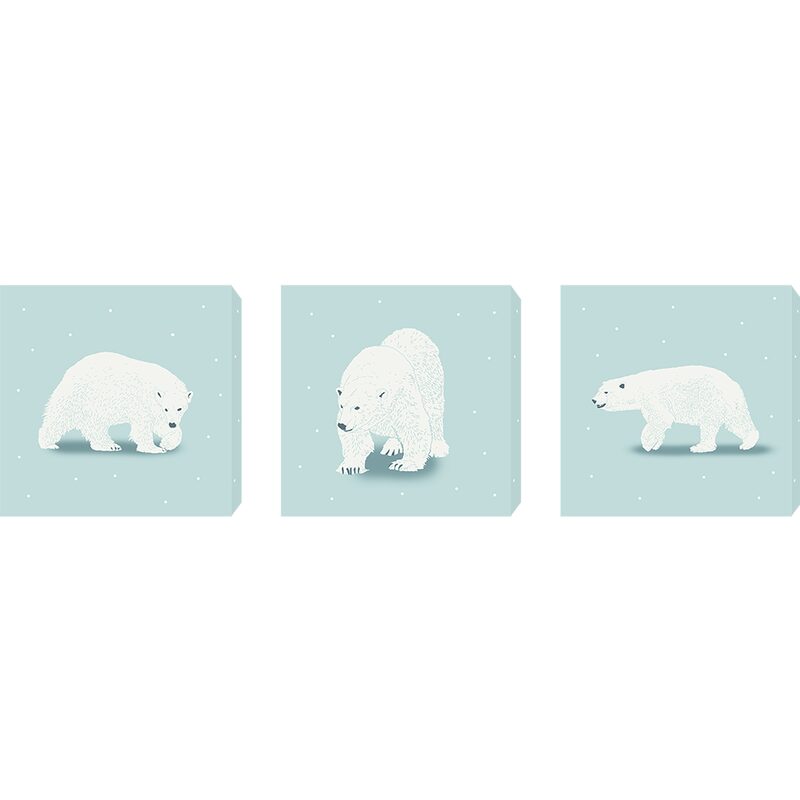 Triptyque OURS POLAIRE 60 x 20 cm