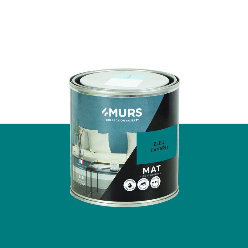 Peinture Finition SO EASY Acrylique bleu canard Mat 0,5 L