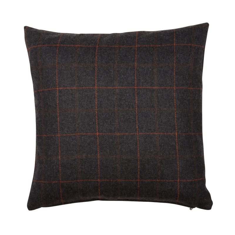 Coussin OXFORD CHECK coloris gris 45 x 45 cm