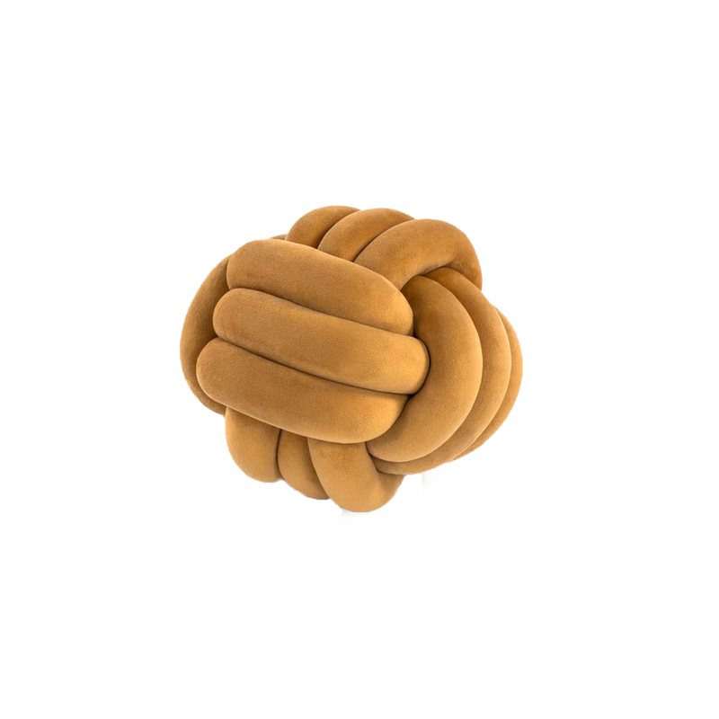 Coussin KNOT coloris jaune moutarde