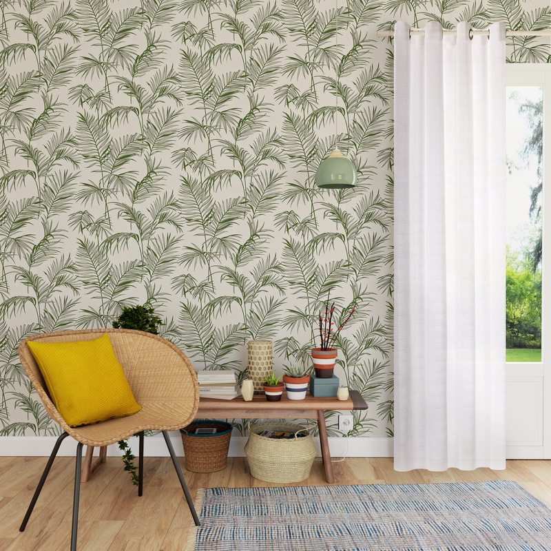 Voilage FLOT BLEU coloris champagne 145 x 240 cm