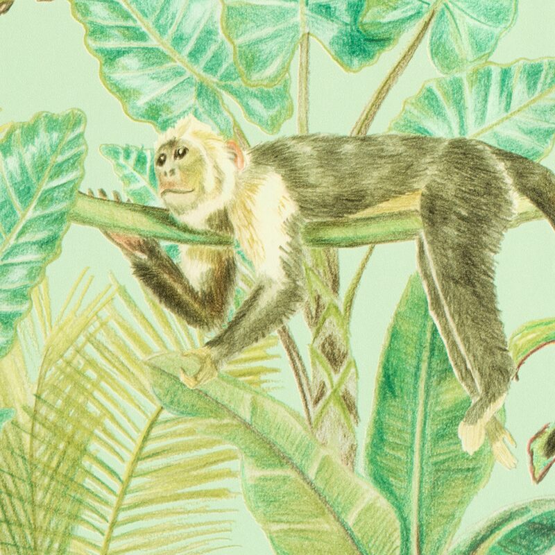 Papier peint intissé BALI coloris vert bambou