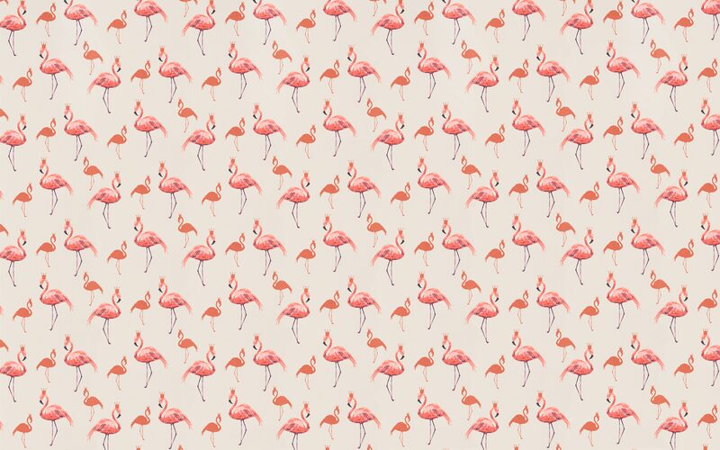Papier peint FLAMINGO coloris blanc perlé
