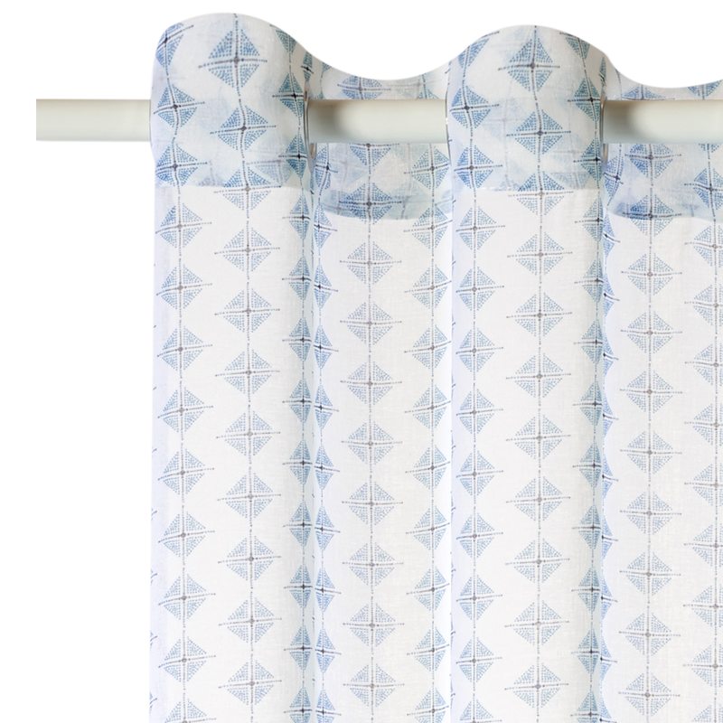 Voilage SAVANA coloris bleu gris 140 x 240 cm