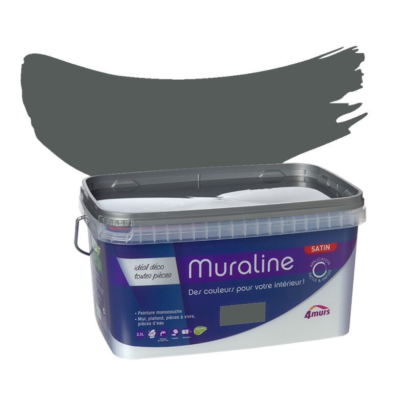 Peinture Murale MURALINE Acrylique gris ardoise Satiné 2,5 L