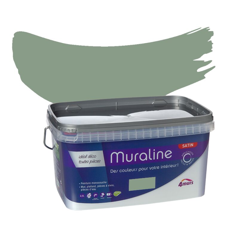 Peinture Murale MURALINE Acrylique vert bronze Satiné 2,5 L