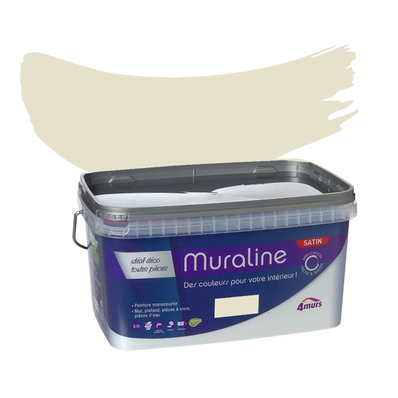 Peinture Murale MURALINE Acrylique beige clair Satiné 2,5 L
