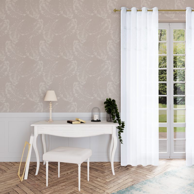 Voilage EMOTION coloris blanc 140 x 240 cm