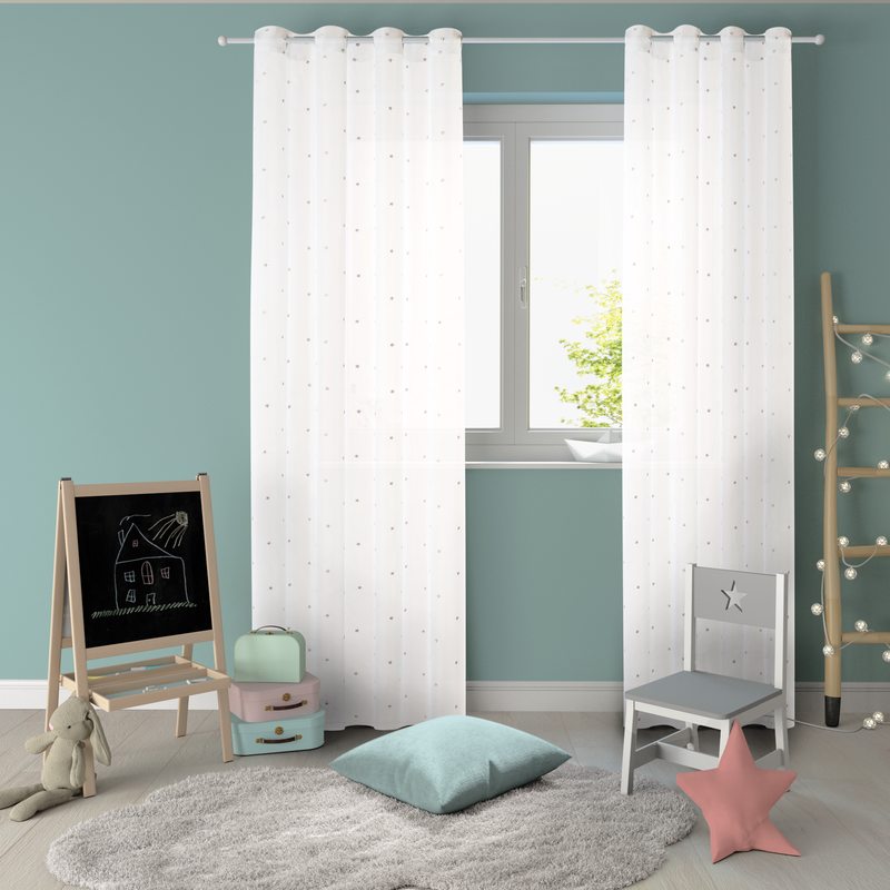 Voilage VENUSIA coloris gris perle 140 x 240 cm