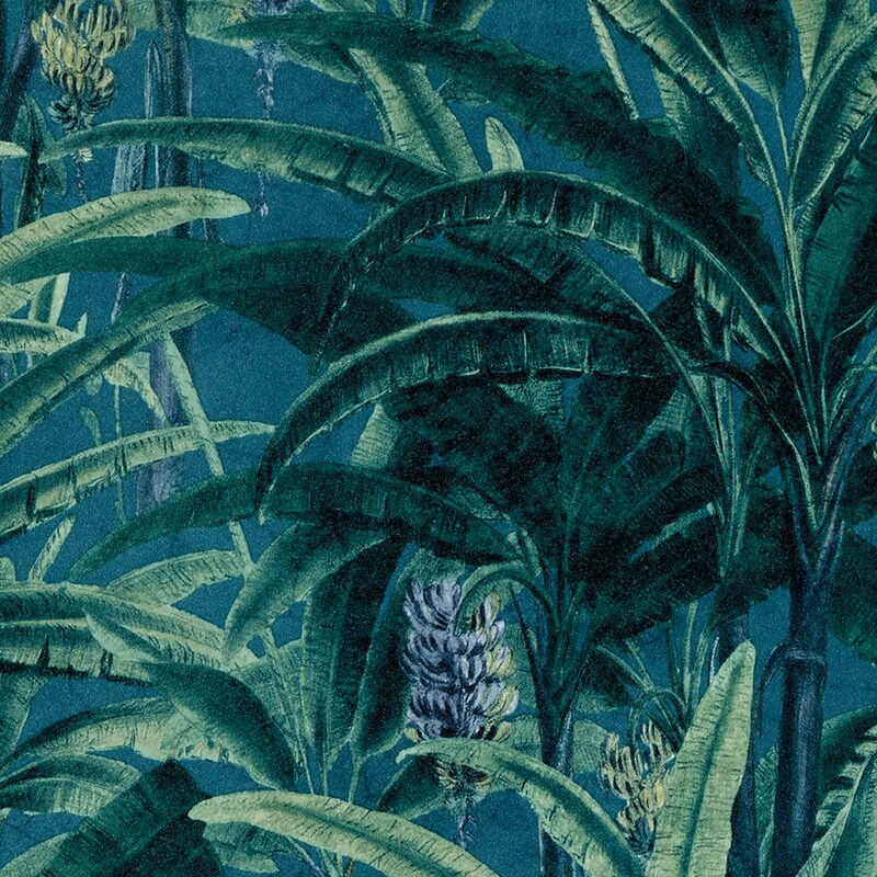 Papier peint intissé BRASILIA coloris bleu pétrole