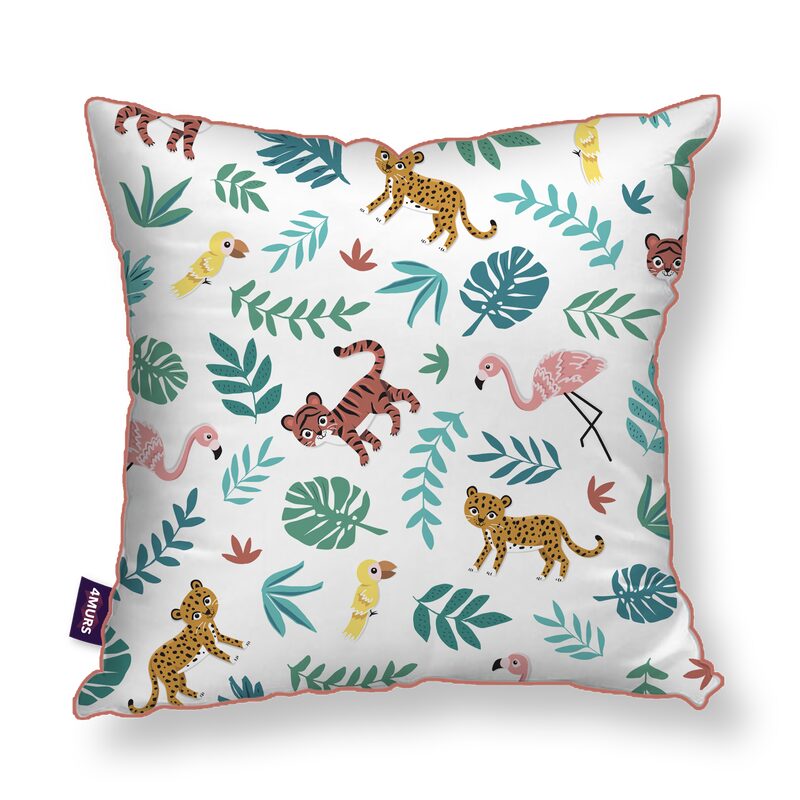 Coussin WILD TRIBE coloris blanc 45 x 45 cm