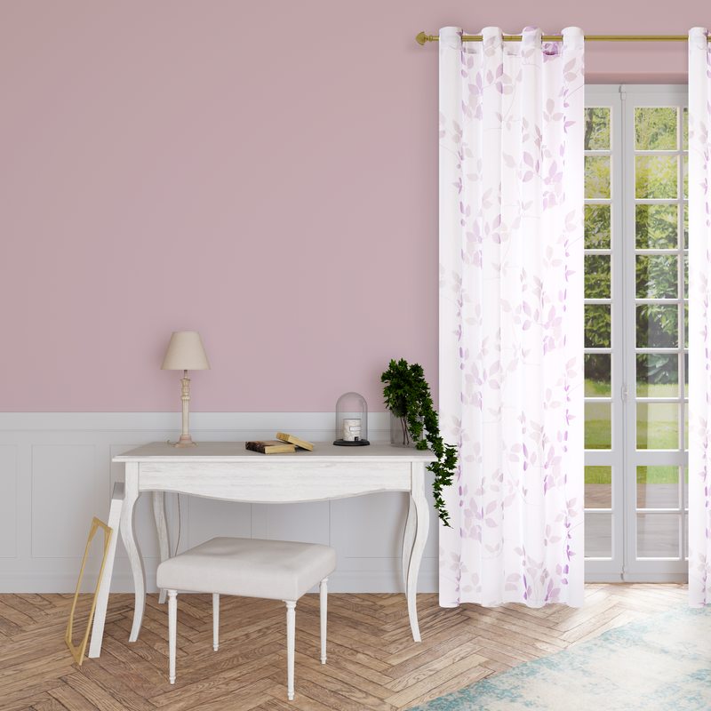 Voilage VERDURA coloris parme 140 x 260 cm