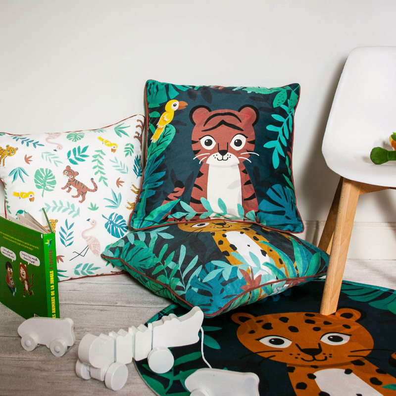 Coussin WILD TRIBE coloris blanc 45 x 45 cm