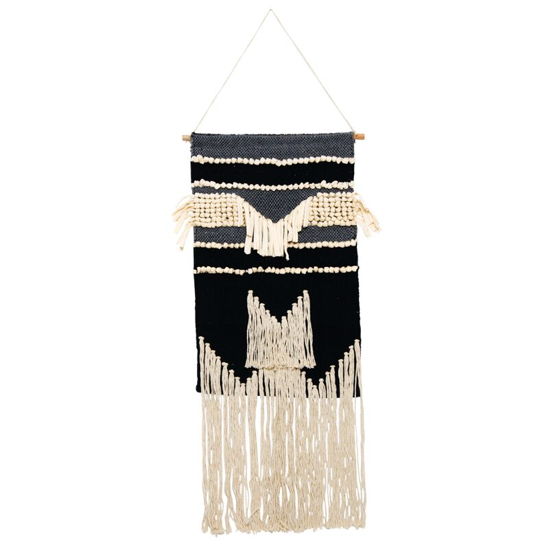 Suspension en macramé INAYA coloris noir
