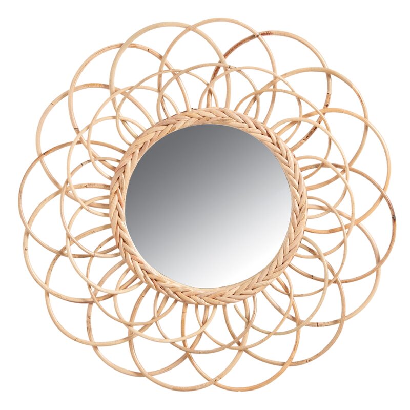 Miroir en rotin AIDI 54 x 54 cm