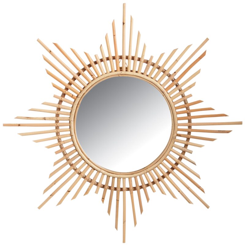Miroir en rotin ALWINE 65 x 65 cm