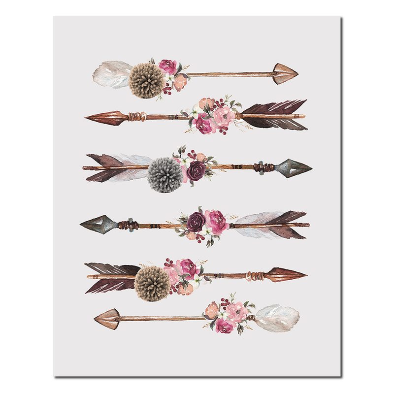 Toile embellie POMPOM ARROWS 40 x 50 cm