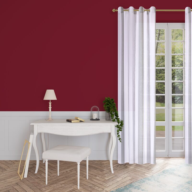 Voilage Lin PODIUM coloris gris perle 140 x 260 cm