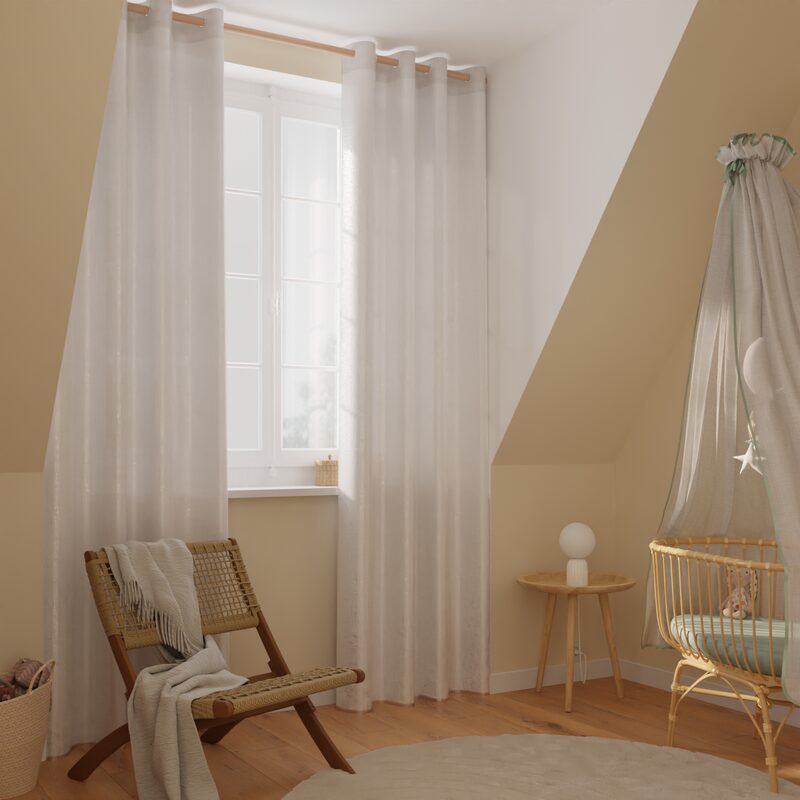 Voilage IRISE coloris blanc 140 x 240 cm