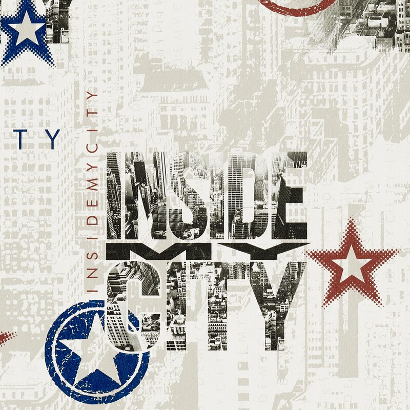 Papier peint intissé INSIDE CITY coloris gris perle