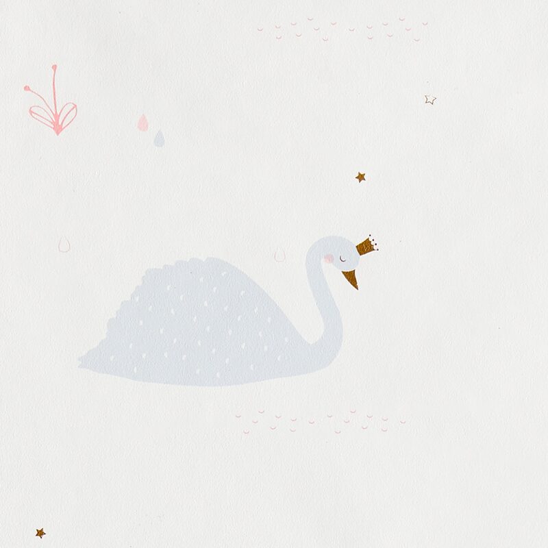 Papier peint intissé LE LAC DES CYGNES coloris blanc