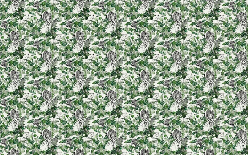 Papier peint intissé WILD JUNGLE coloris blanc