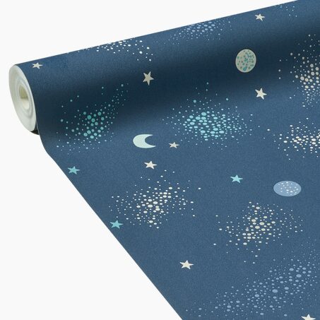 4MURS Papier peint intissé COSMIC coloris bleu nuit