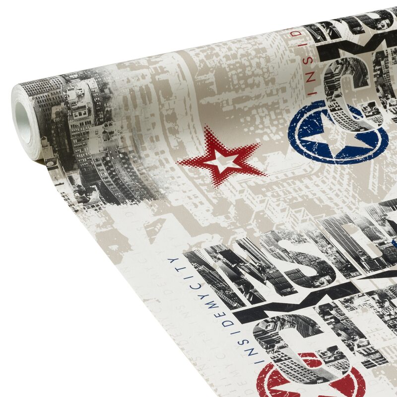 Papier peint intissé INSIDE CITY coloris gris perle
