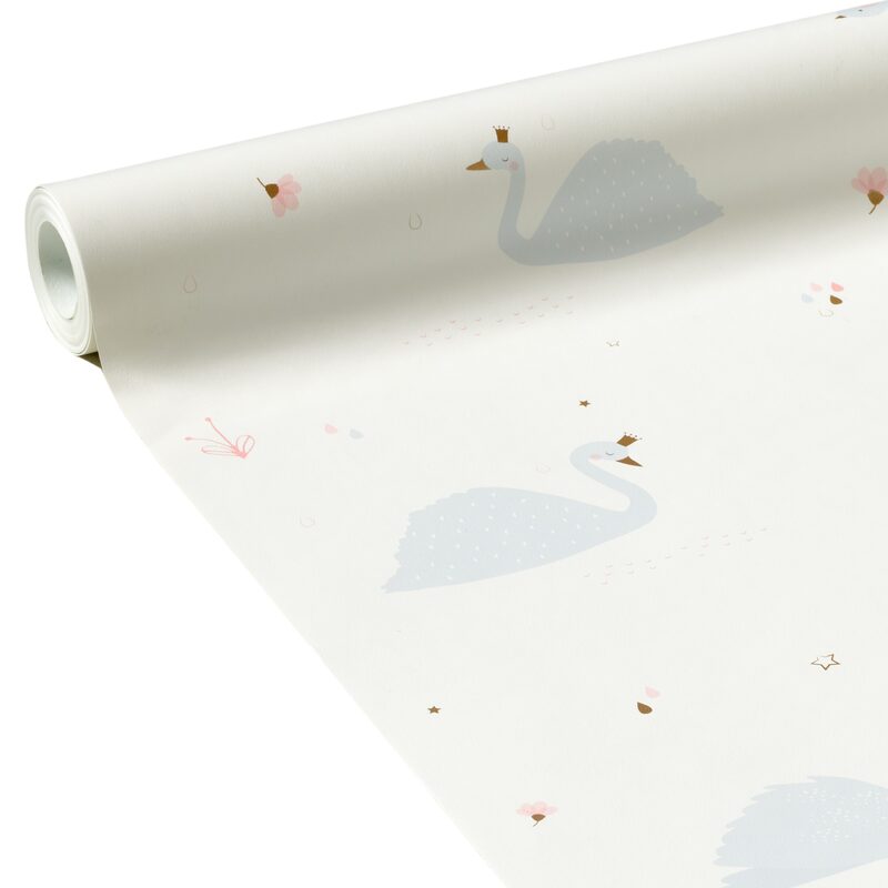 Papier peint intissé LE LAC DES CYGNES coloris blanc